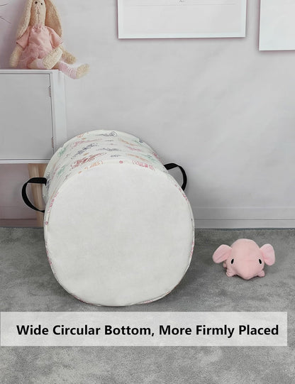 Foldable Waterproof Round Fabric Laundry Basket Home, Toys