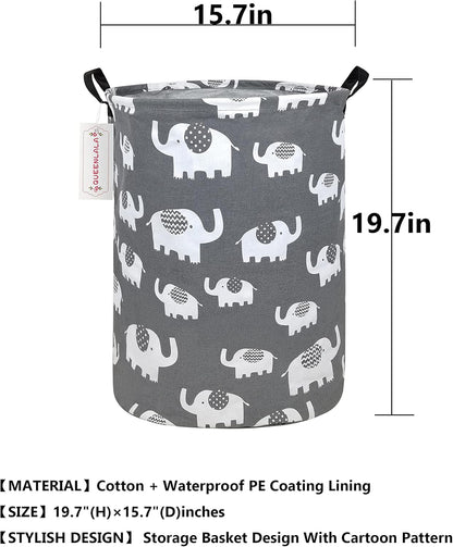 Foldable Waterproof Round Fabric Laundry Basket Home, Toys