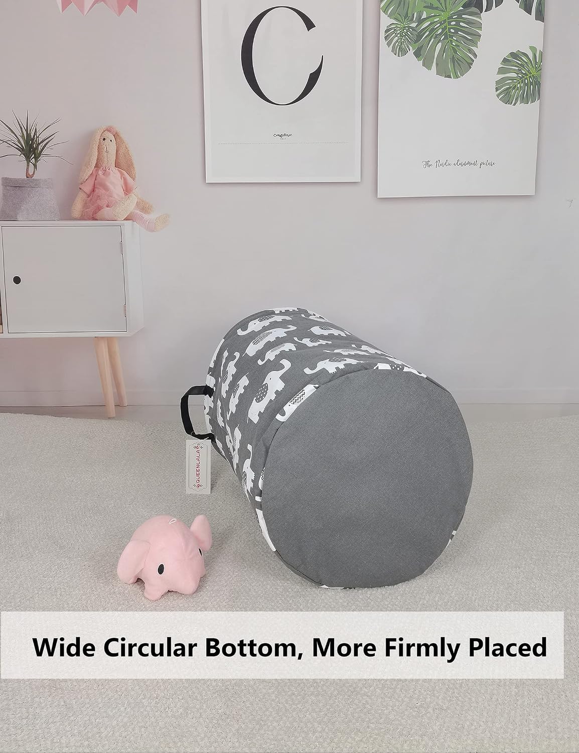 Foldable Waterproof Round Fabric Laundry Basket Home, Toys