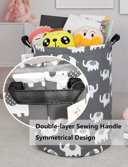Foldable Waterproof Round Fabric Laundry Basket Home, Toys