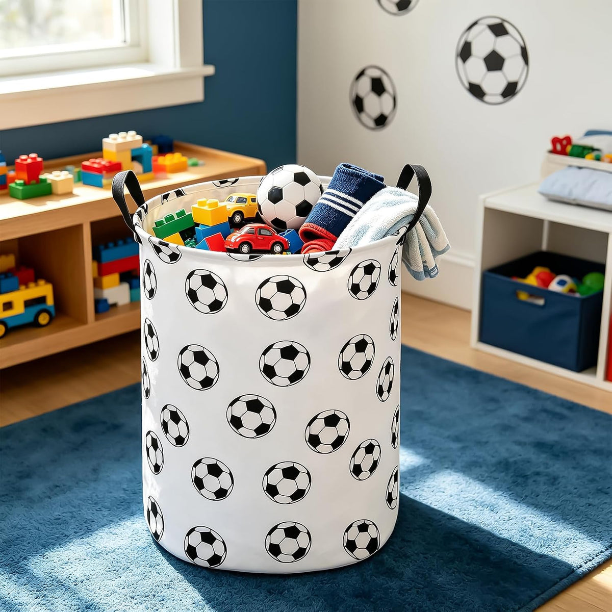 Foldable Waterproof Round Fabric Laundry Basket Home, Toys