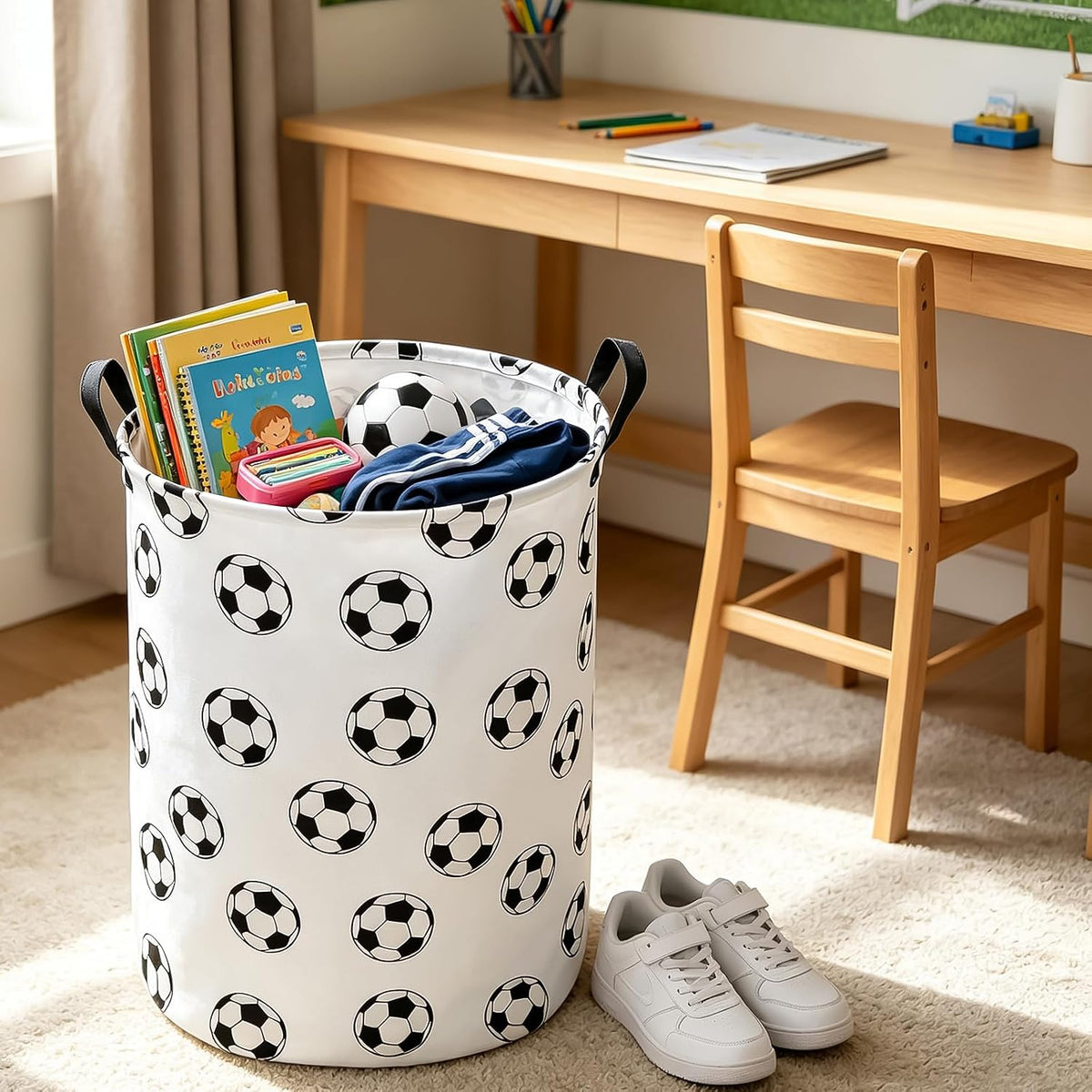 Foldable Waterproof Round Fabric Laundry Basket Home, Toys