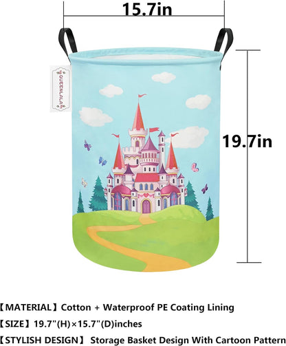 Foldable Waterproof Round Fabric Laundry Basket Home, Toys
