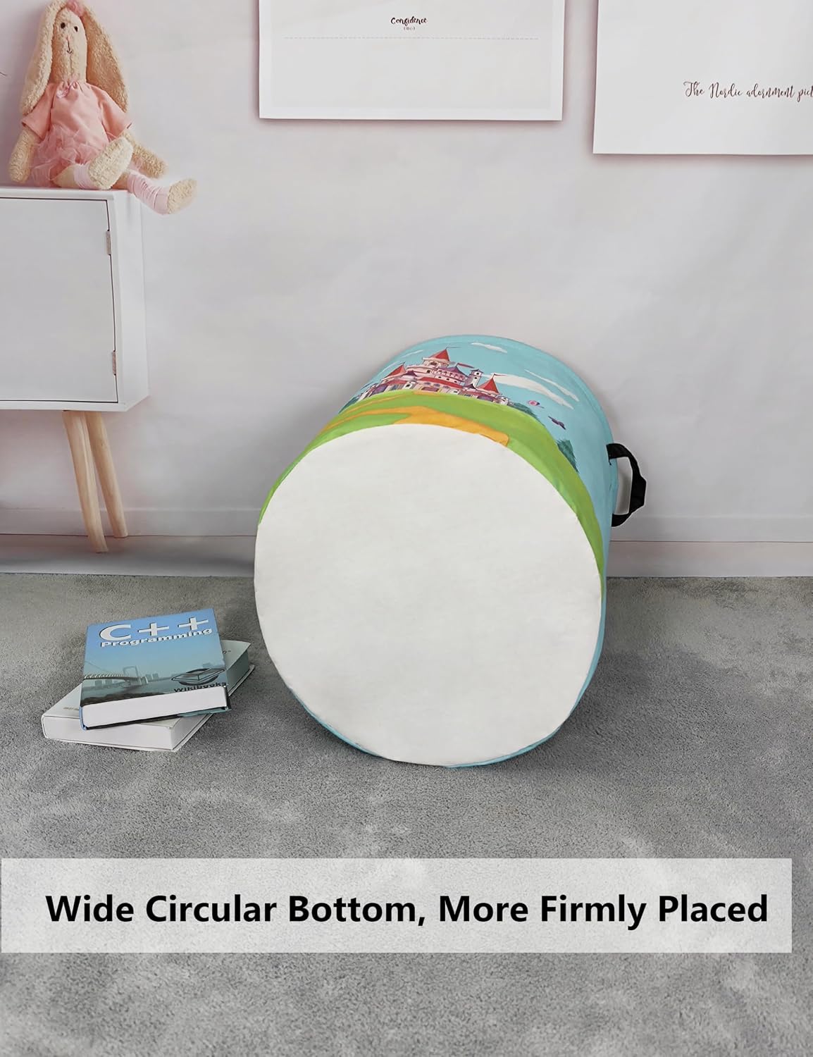 Foldable Waterproof Round Fabric Laundry Basket Home, Toys