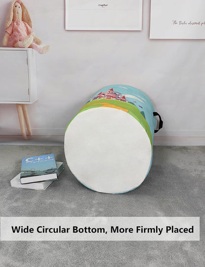 Foldable Waterproof Round Fabric Laundry Basket Home, Toys
