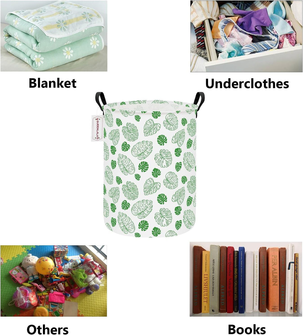 Foldable Waterproof Round Fabric Laundry Basket Home, Toys