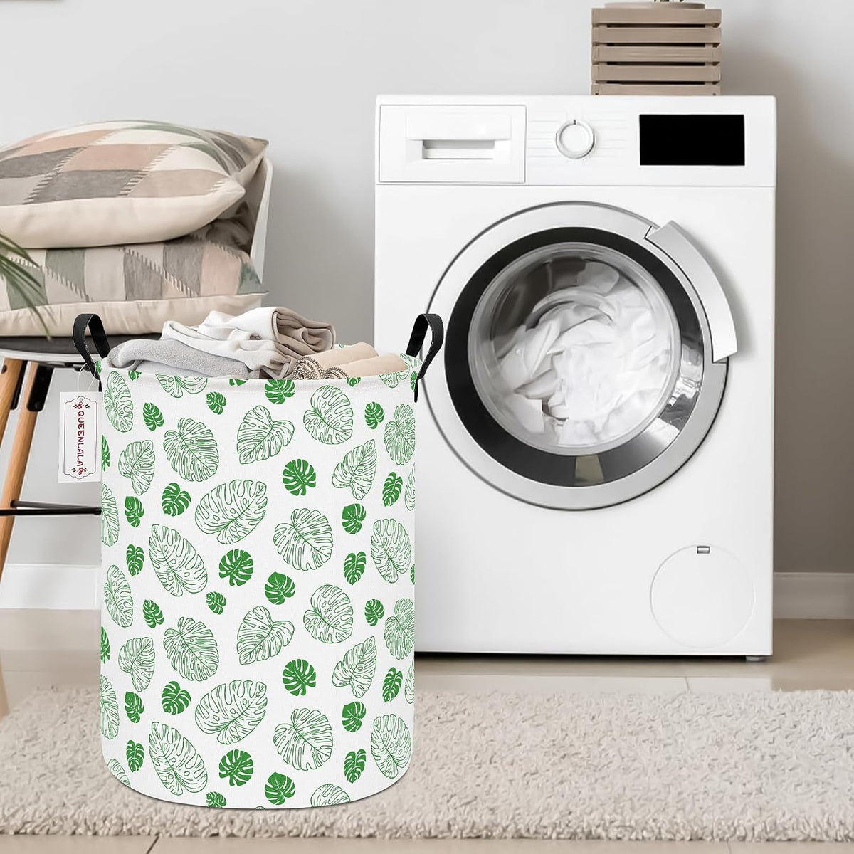 Foldable Waterproof Round Fabric Laundry Basket Home, Toys