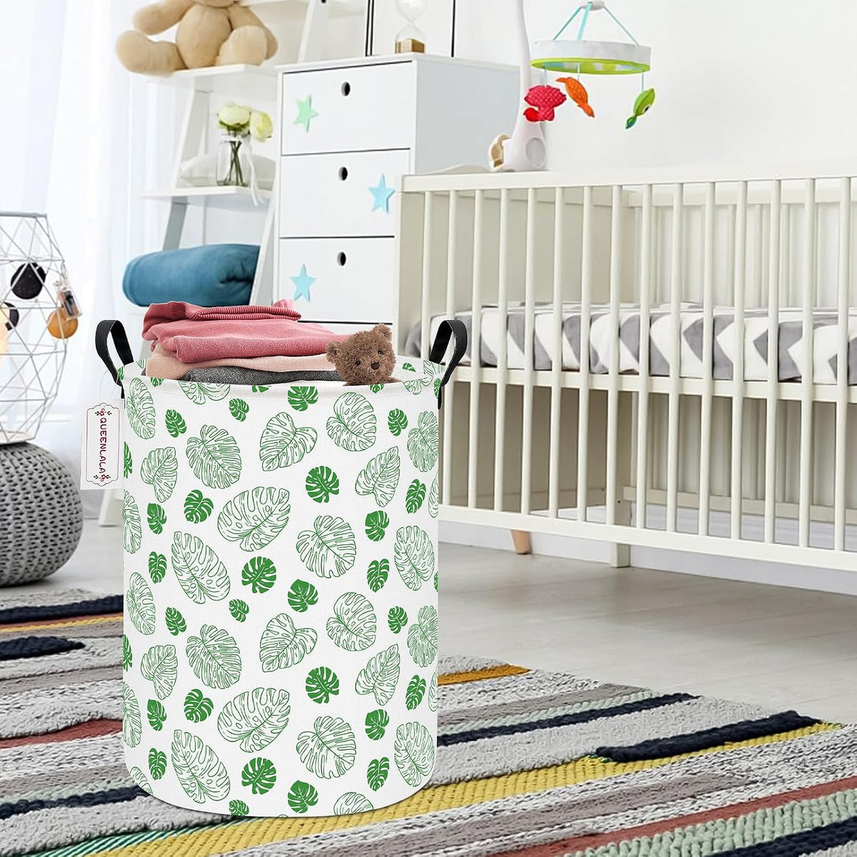 Foldable Waterproof Round Fabric Laundry Basket Home, Toys