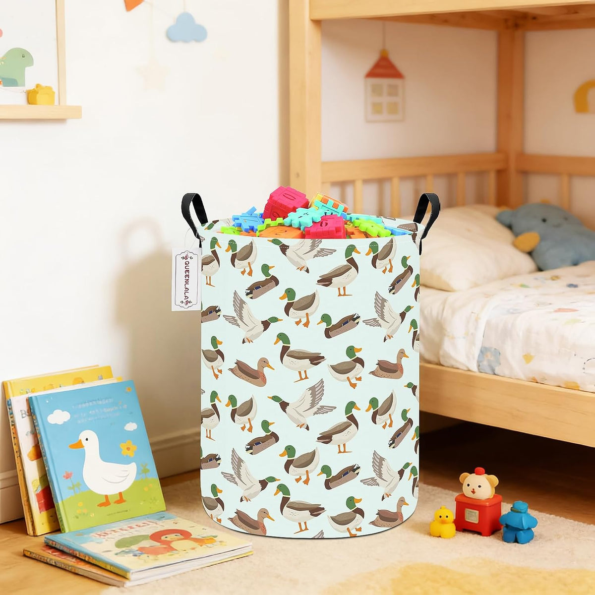 Foldable Waterproof Round Fabric Laundry Basket Home, Toys