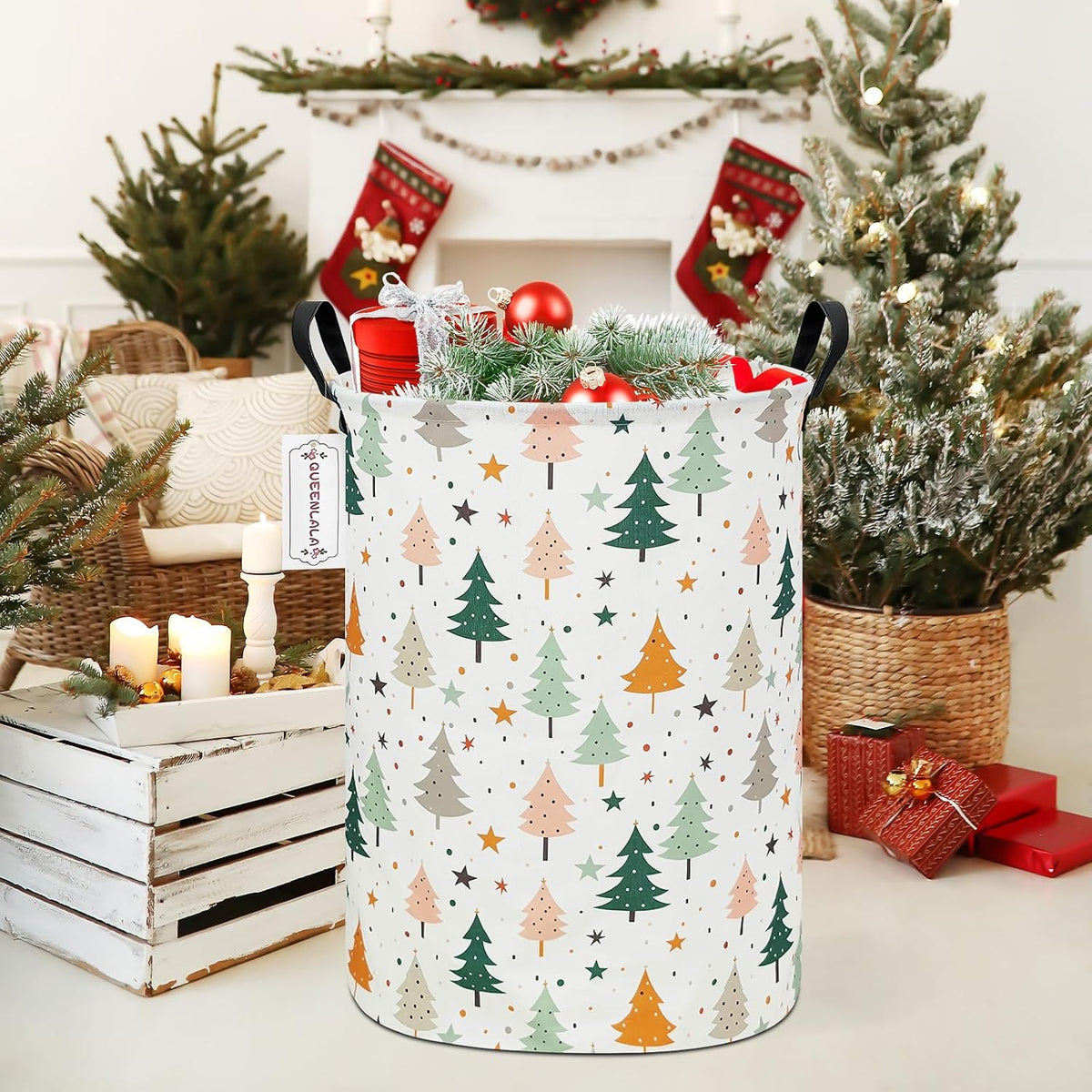 Foldable Waterproof Round Fabric Laundry Basket Home, Toys