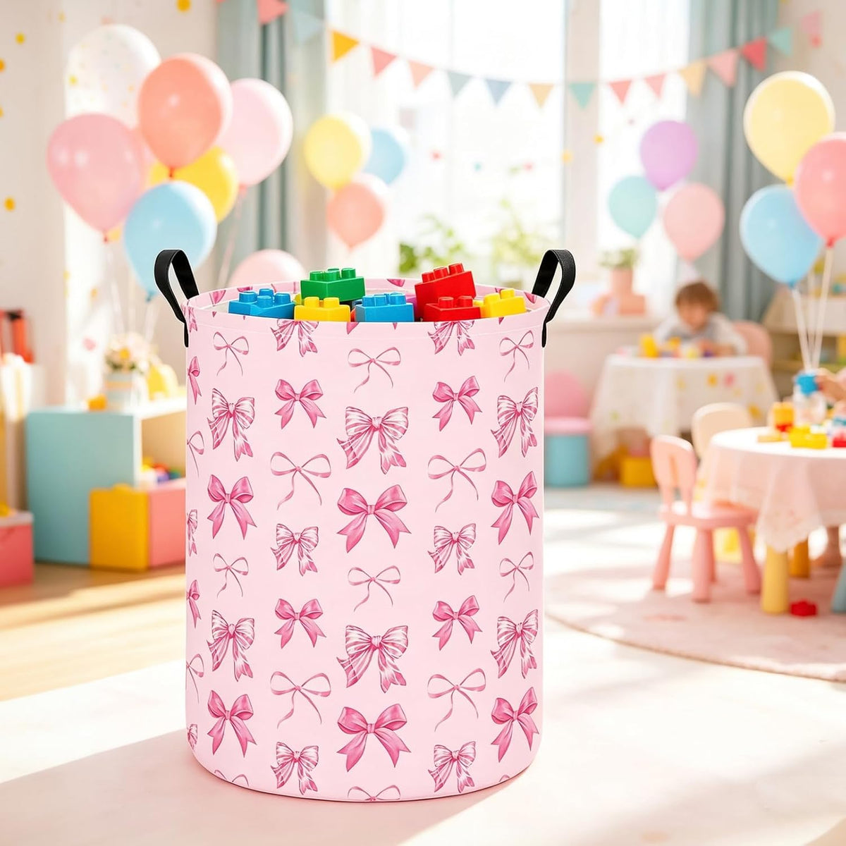 Foldable Waterproof Round Fabric Laundry Basket Home, Toys