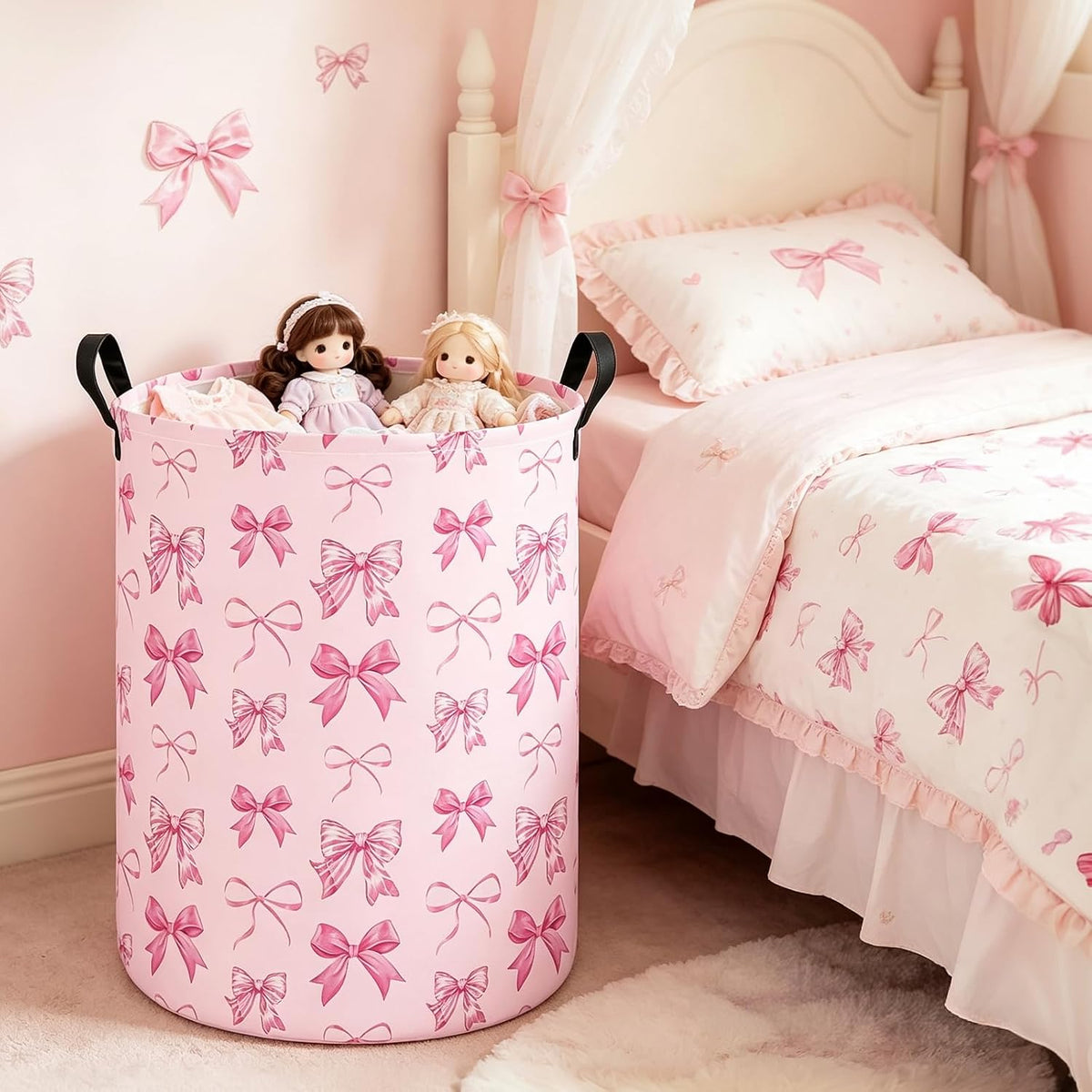 Foldable Waterproof Round Fabric Laundry Basket Home, Toys