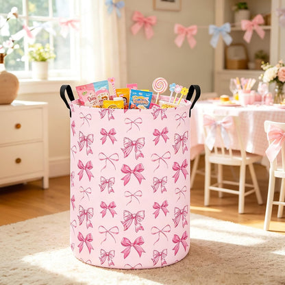 Foldable Waterproof Round Fabric Laundry Basket Home, Toys