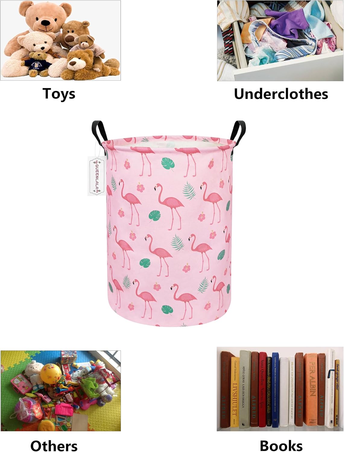 Foldable Waterproof Round Fabric Laundry Basket Home, Toys