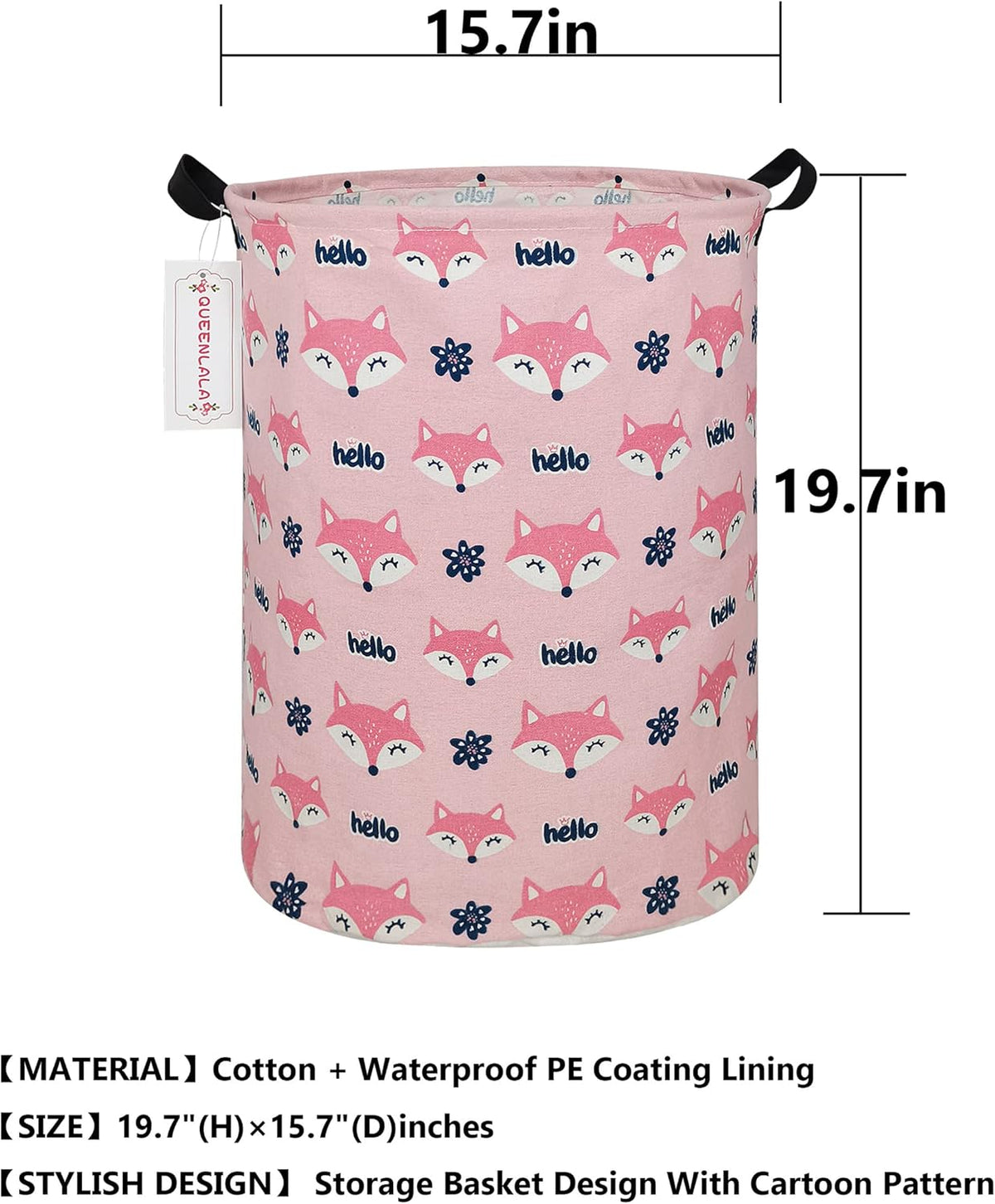 Foldable Waterproof Round Fabric Laundry Basket Home, Toys