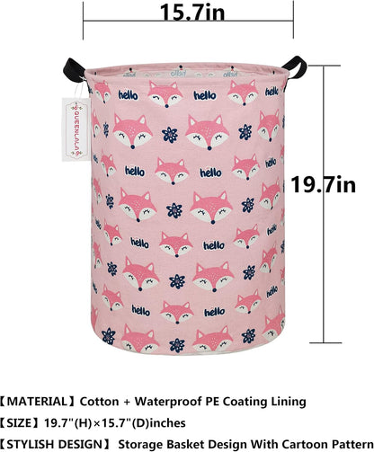 Foldable Waterproof Round Fabric Laundry Basket Home, Toys