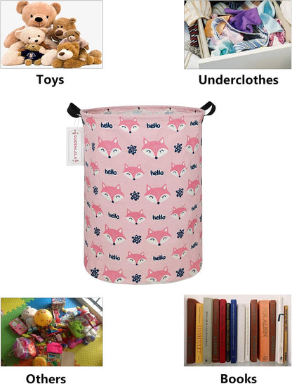 Foldable Waterproof Round Fabric Laundry Basket Home, Toys