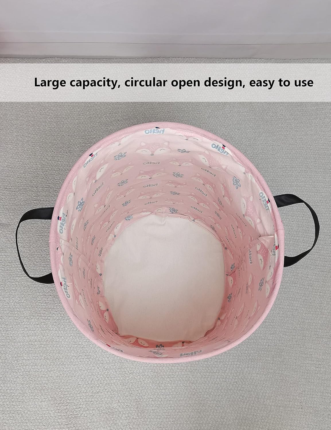 Foldable Waterproof Round Fabric Laundry Basket Home, Toys