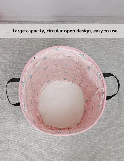 Foldable Waterproof Round Fabric Laundry Basket Home, Toys