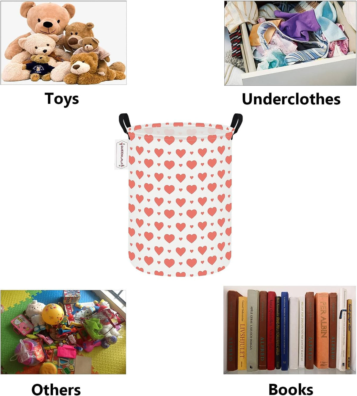Foldable Waterproof Round Fabric Laundry Basket Home, Toys