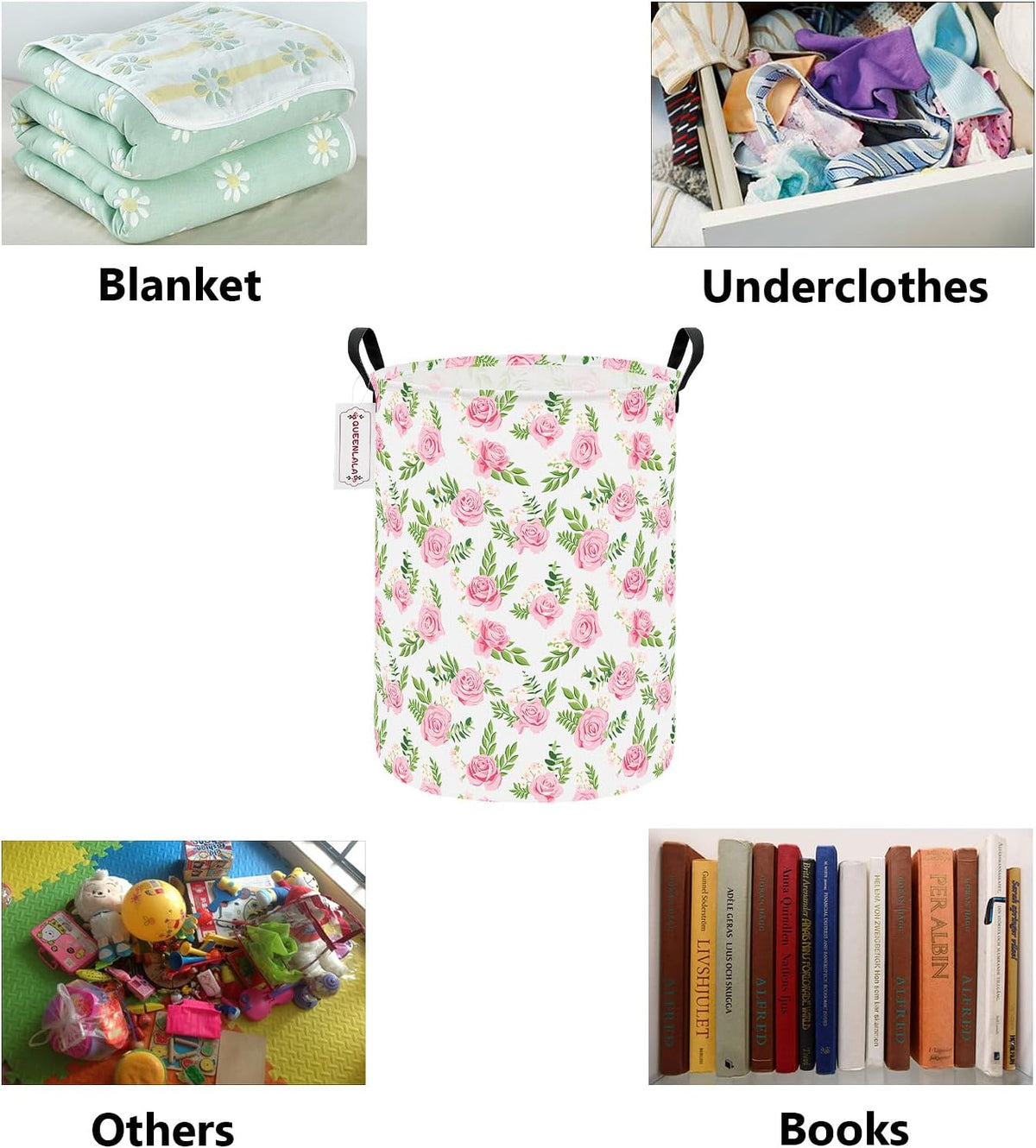 Foldable Waterproof Round Fabric Laundry Basket Home, Toys