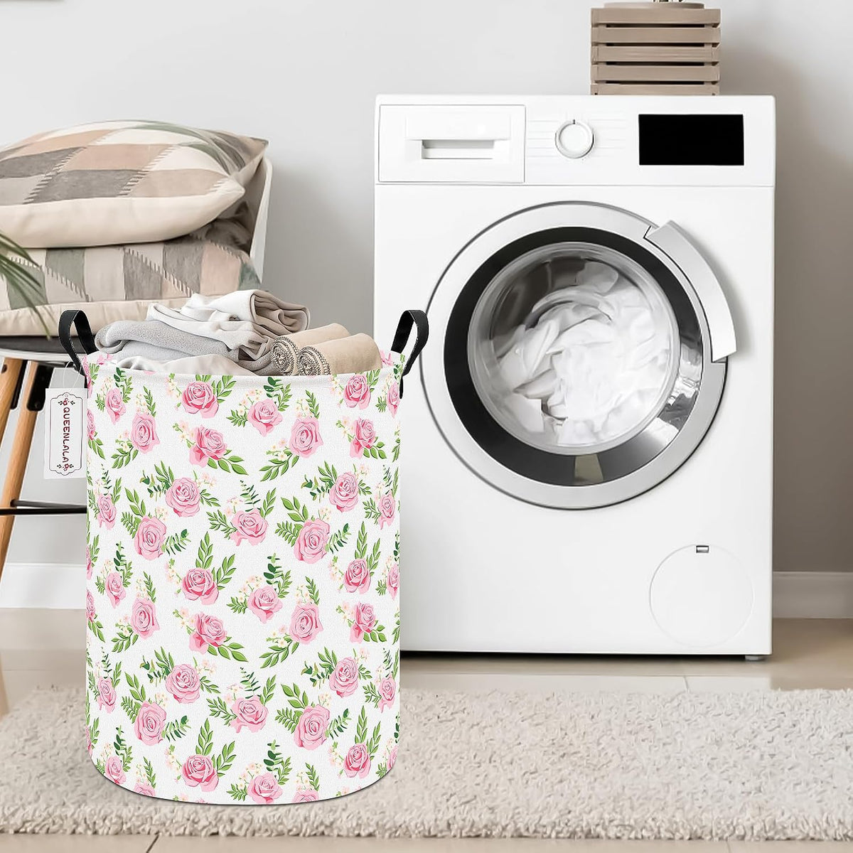 Foldable Waterproof Round Fabric Laundry Basket Home, Toys