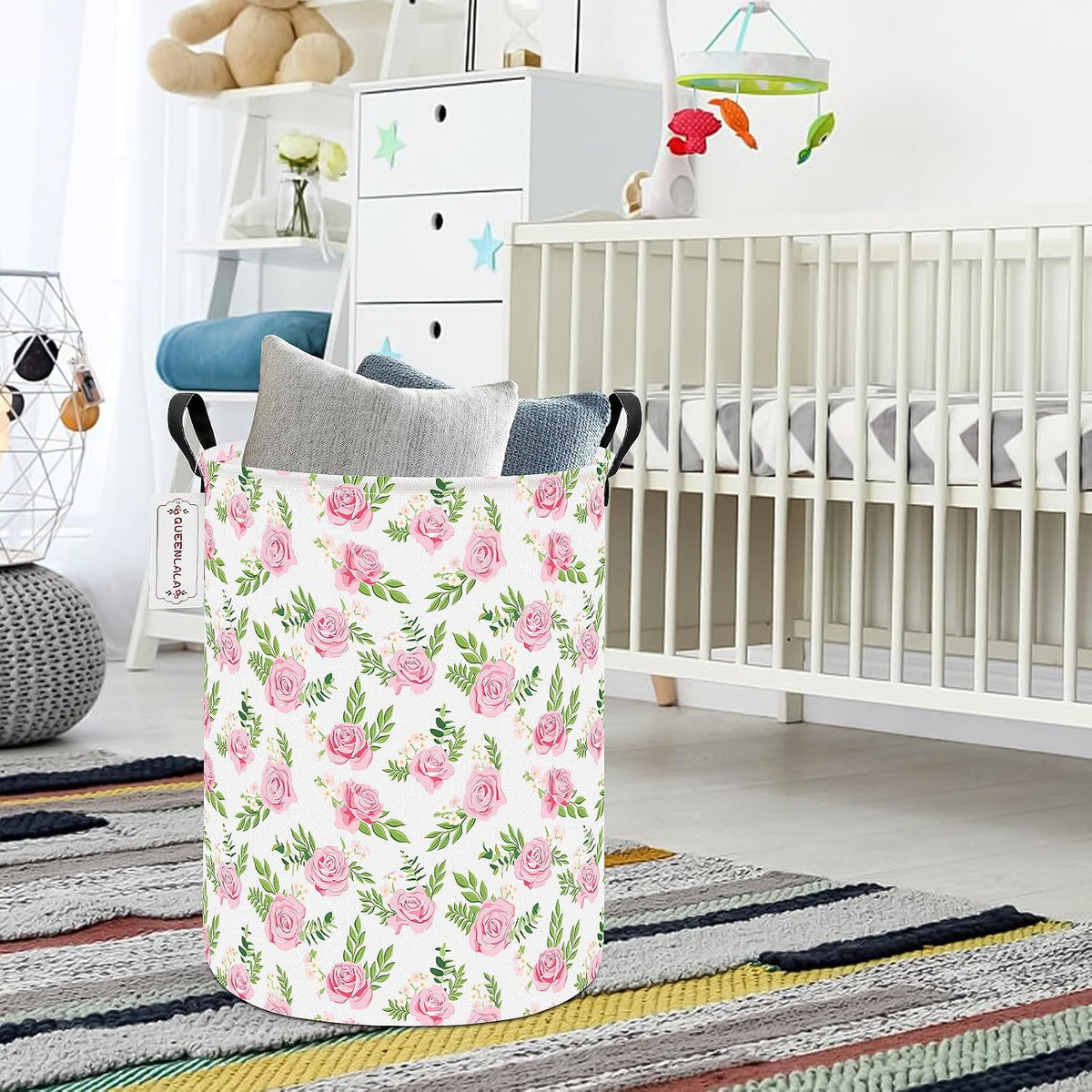 Foldable Waterproof Round Fabric Laundry Basket Home, Toys