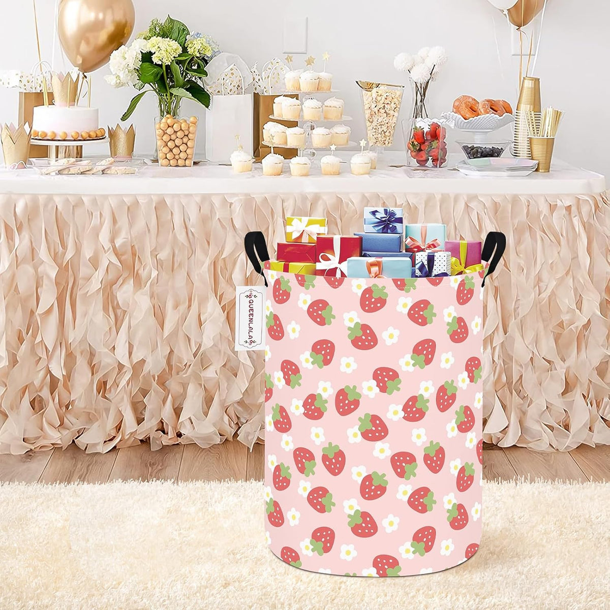 Foldable Waterproof Round Fabric Laundry Basket Home, Toys