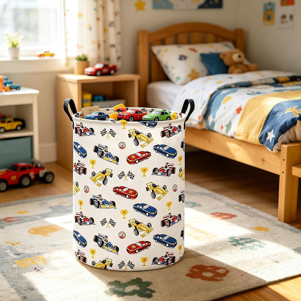 Foldable Waterproof Round Fabric Laundry Basket Home, Toys