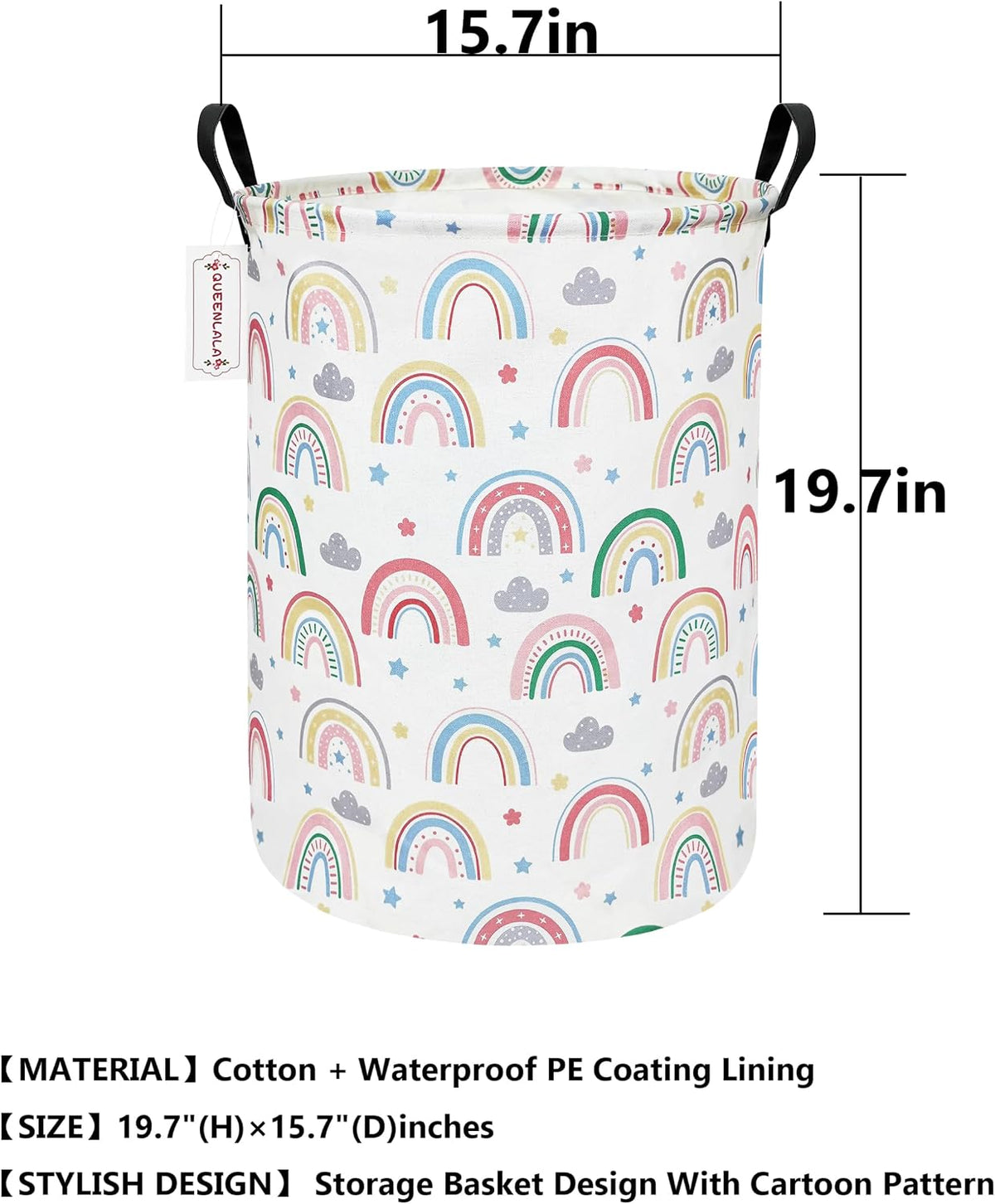Foldable Waterproof Round Fabric Laundry Basket Home, Toys