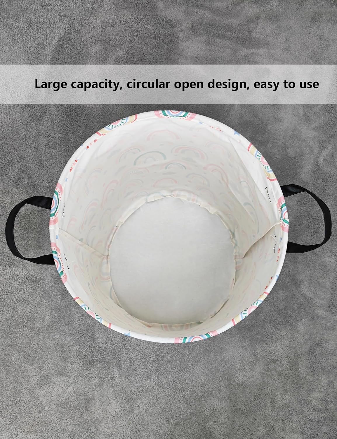 Foldable Waterproof Round Fabric Laundry Basket Home, Toys
