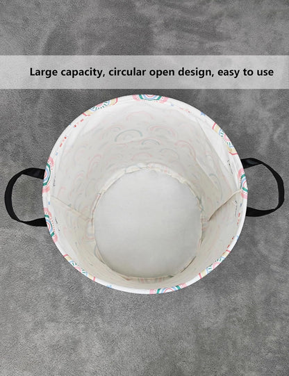 Foldable Waterproof Round Fabric Laundry Basket Home, Toys