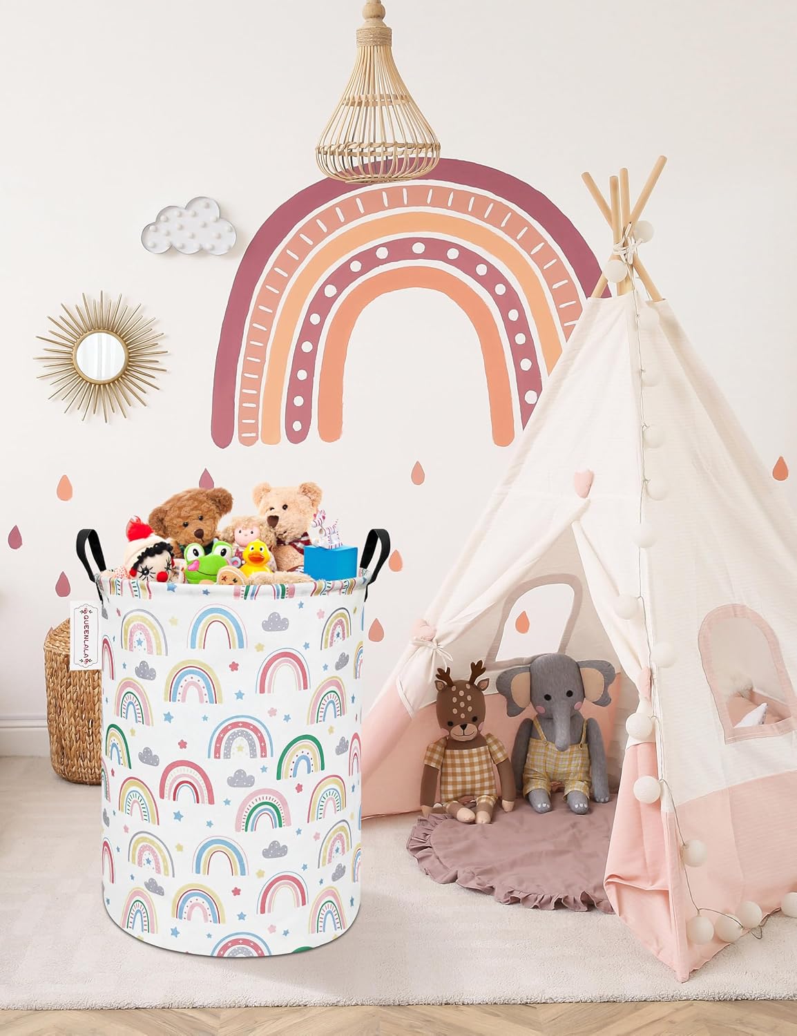 Foldable Waterproof Round Fabric Laundry Basket Home, Toys