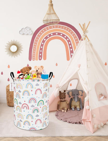 Foldable Waterproof Round Fabric Laundry Basket Home, Toys