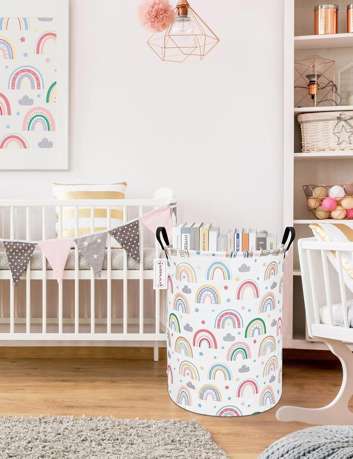 Foldable Waterproof Round Fabric Laundry Basket Home, Toys