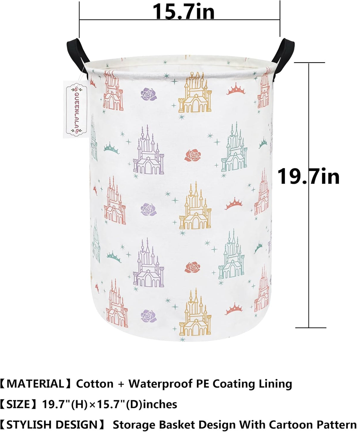Foldable Waterproof Round Fabric Laundry Basket Home, Toys