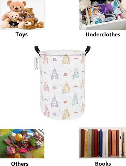 Foldable Waterproof Round Fabric Laundry Basket Home, Toys