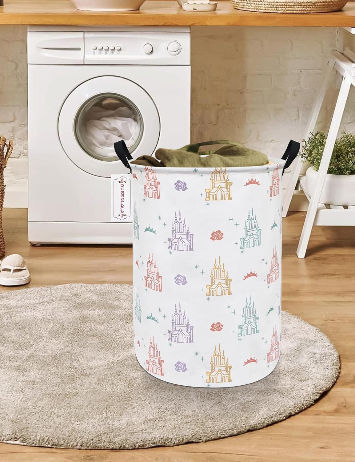 Foldable Waterproof Round Fabric Laundry Basket Home, Toys