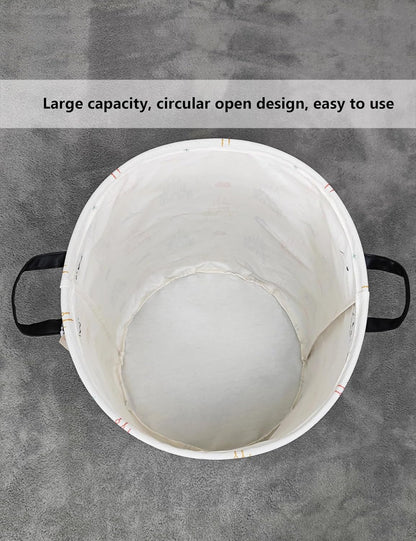Foldable Waterproof Round Fabric Laundry Basket Home, Toys