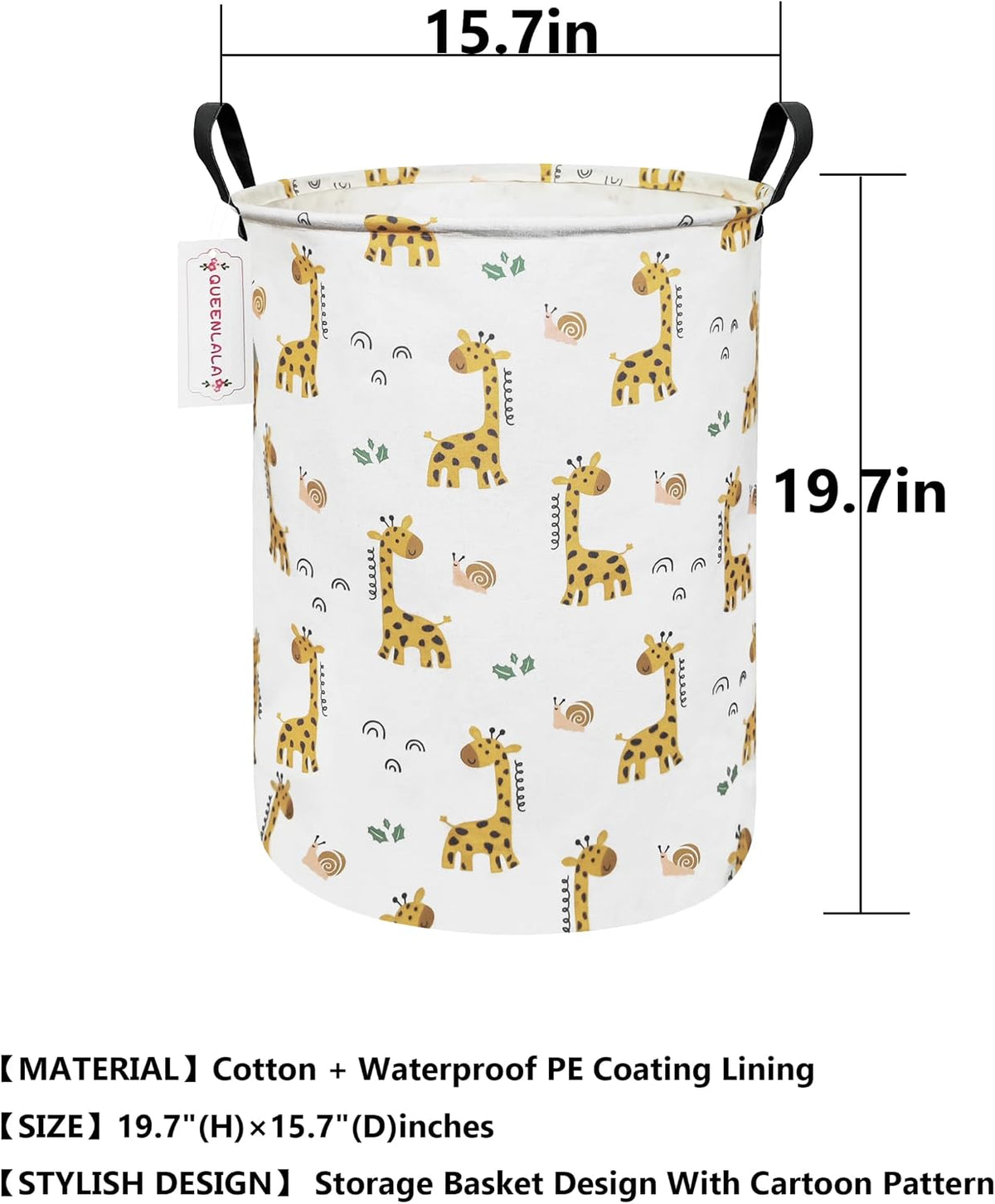 Foldable Waterproof Round Fabric Laundry Basket Home, Toys