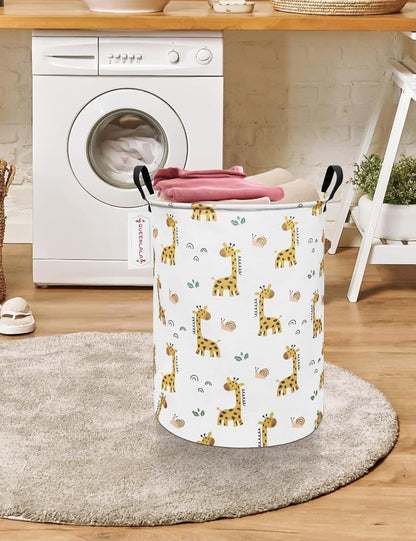 Foldable Waterproof Round Fabric Laundry Basket Home, Toys