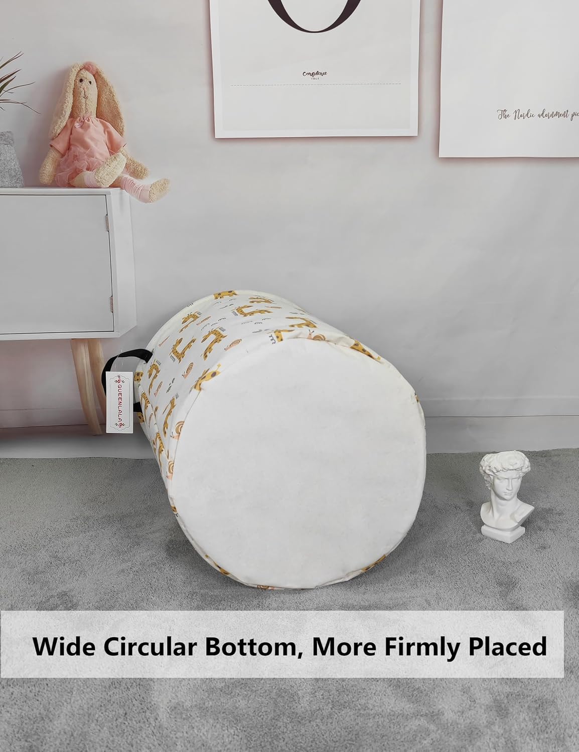 Foldable Waterproof Round Fabric Laundry Basket Home, Toys