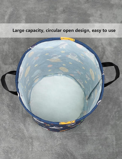 Foldable Waterproof Round Fabric Laundry Basket Home, Toys