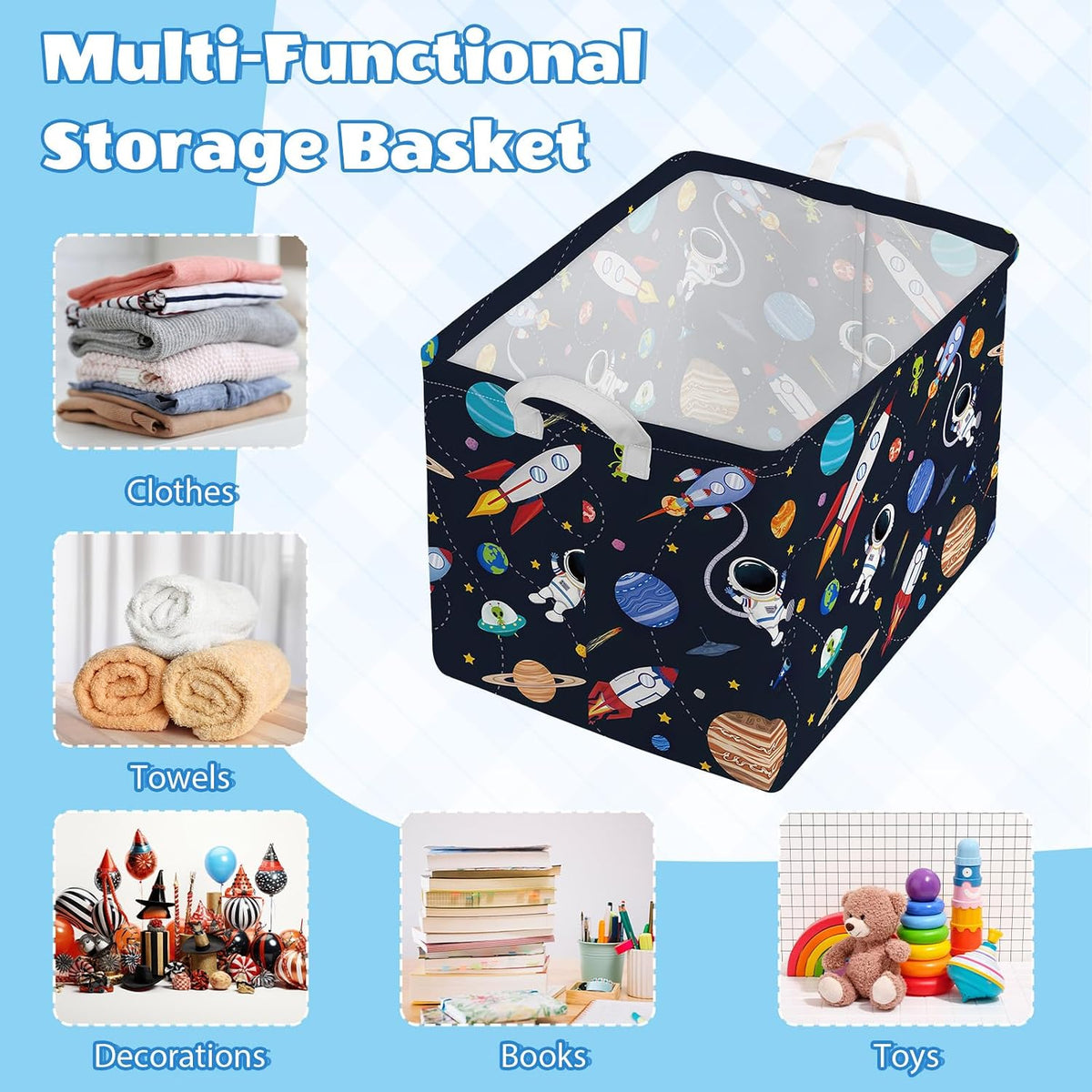 Collapsible Storage Basket Collapsible Fabric Laundry Basket with Handles