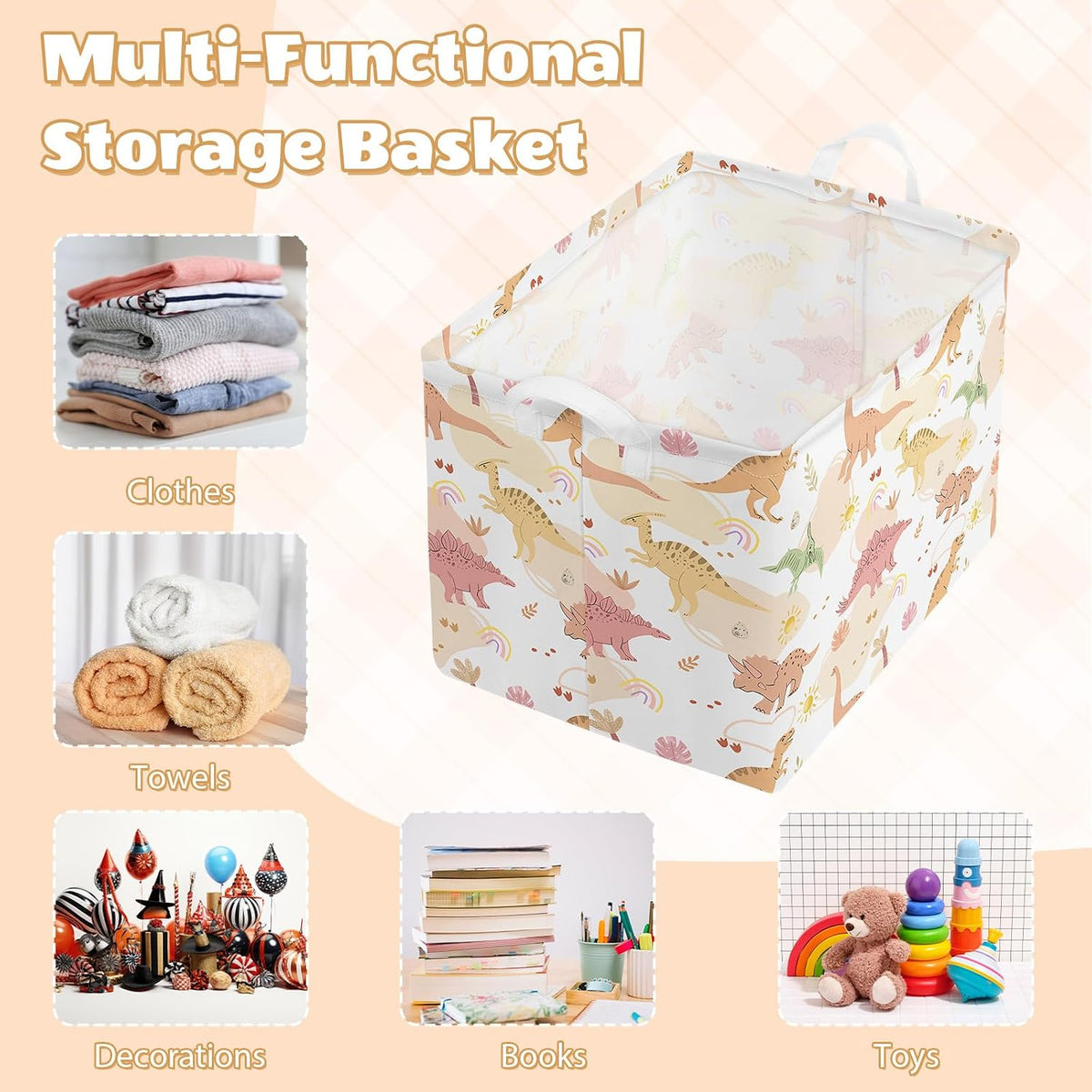 Collapsible Storage Basket Collapsible Fabric Laundry Basket with Handles