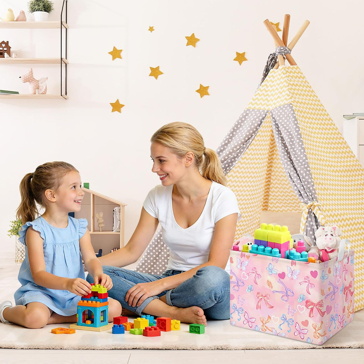 Collapsible Storage Basket Collapsible Fabric Laundry Basket with Handles