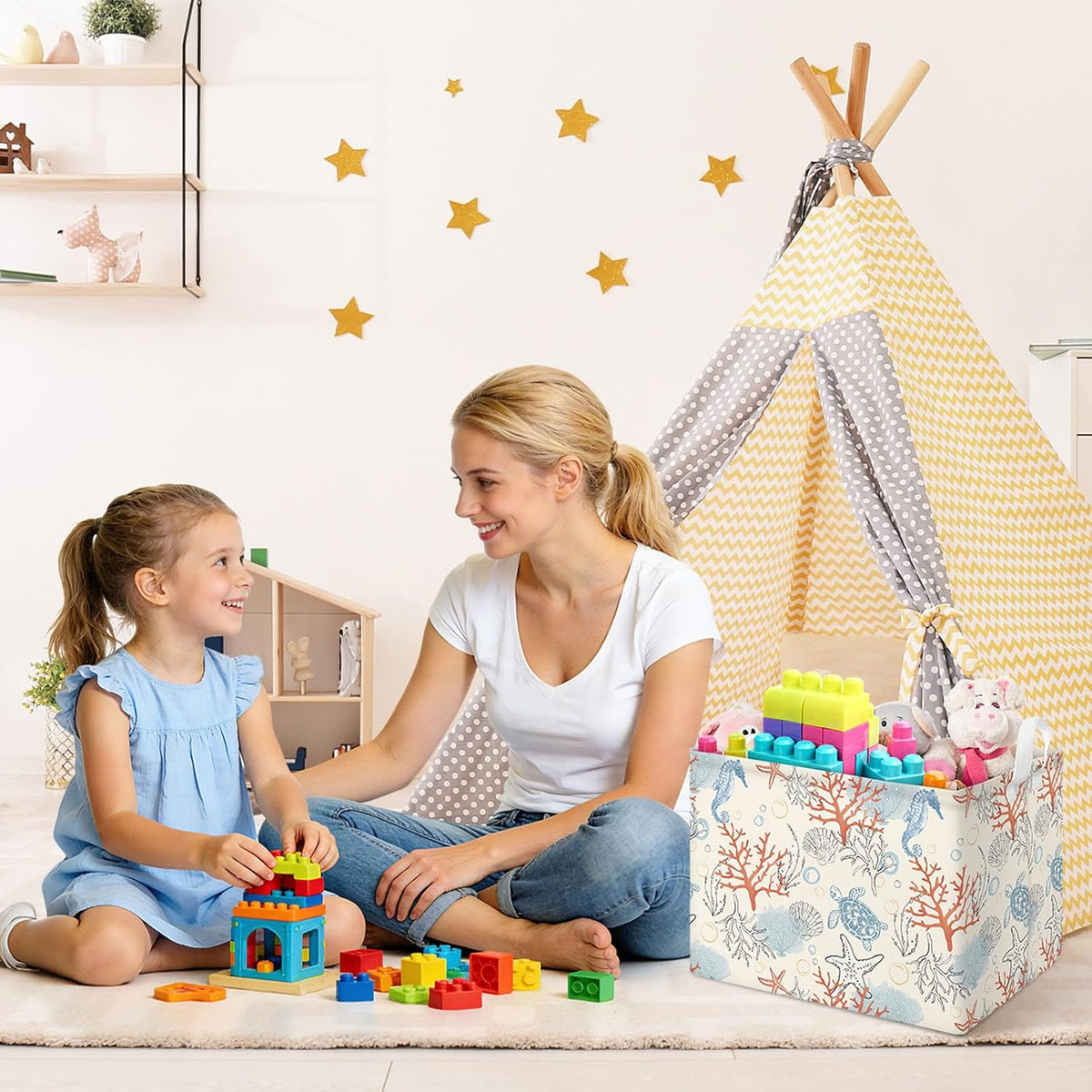 Collapsible Storage Basket Collapsible Fabric Laundry Basket with Handles