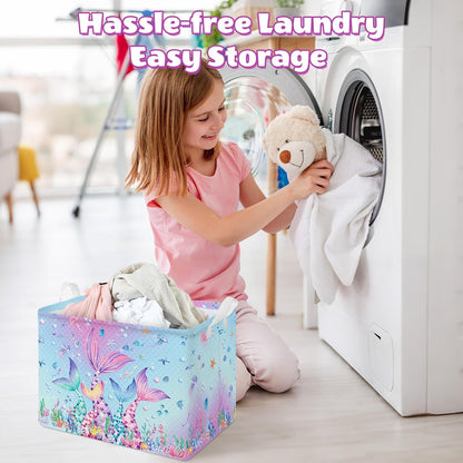 Collapsible Storage Basket Collapsible Fabric Laundry Basket with Handles