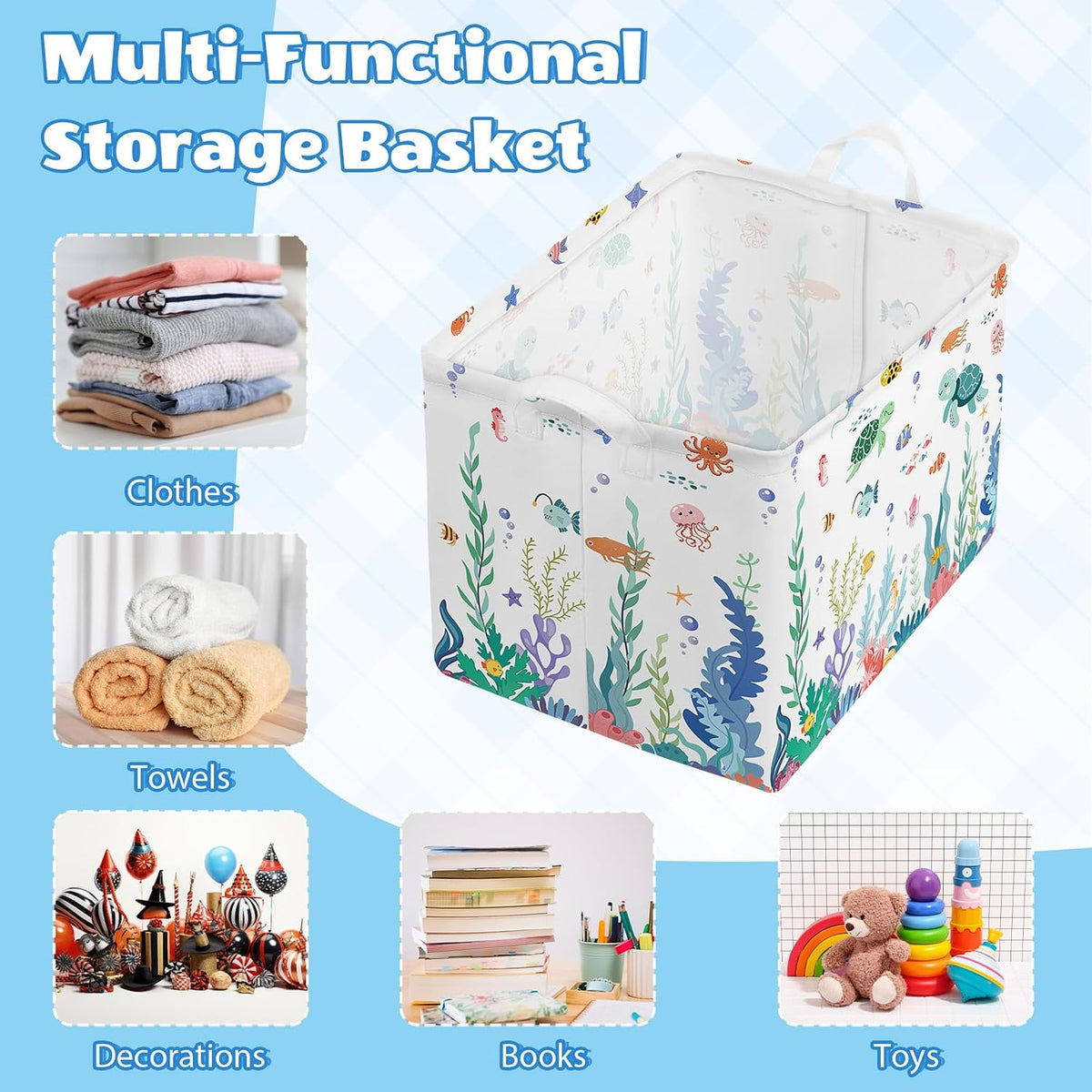 Collapsible Storage Basket Collapsible Fabric Laundry Basket with Handles