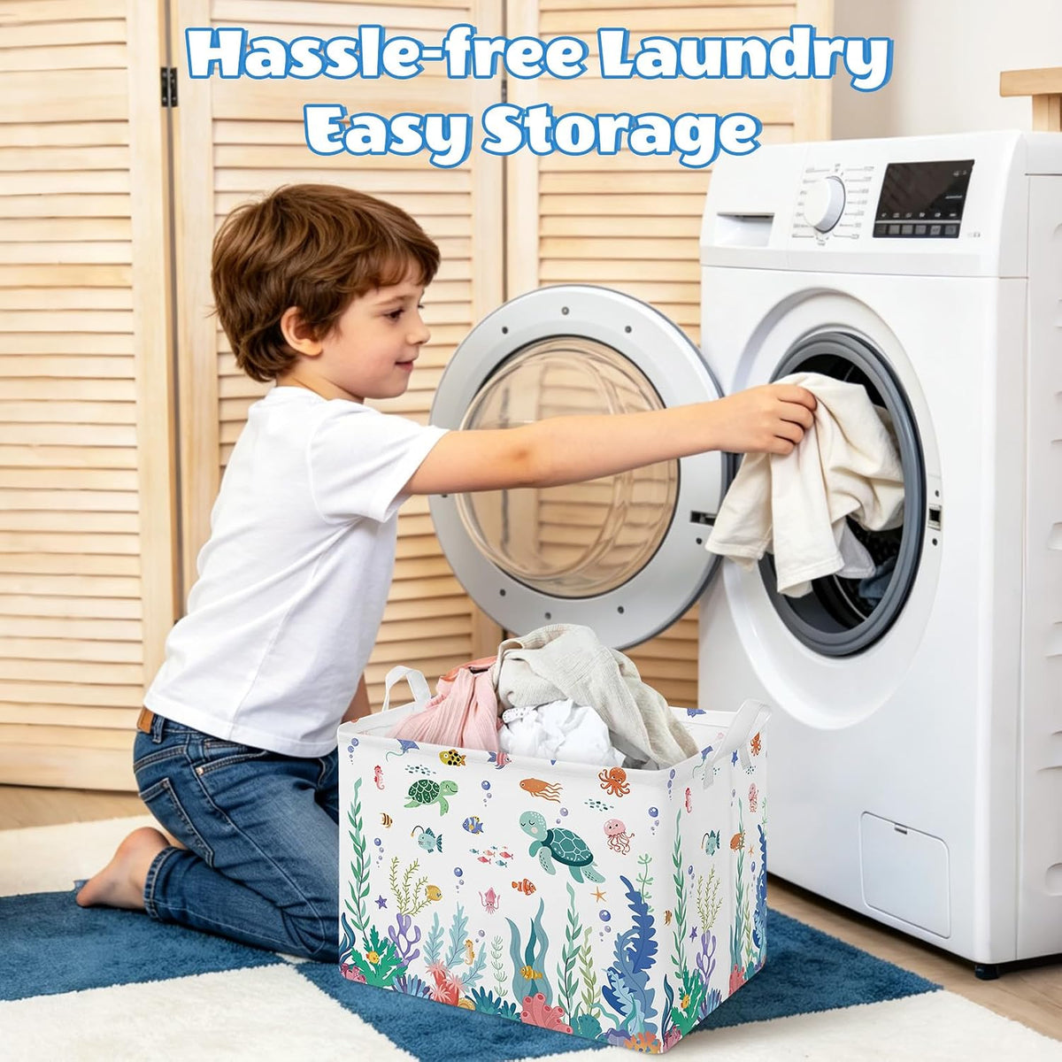 Collapsible Storage Basket Collapsible Fabric Laundry Basket with Handles